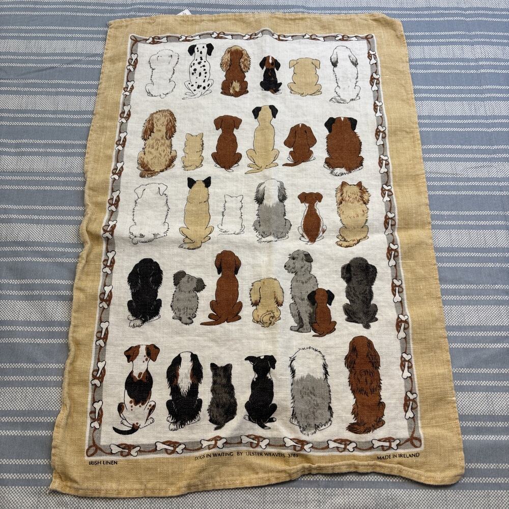 Ulster Weavers Kitchen Tea Towel Irish Linen Dogs In Waiting Made In Ireland